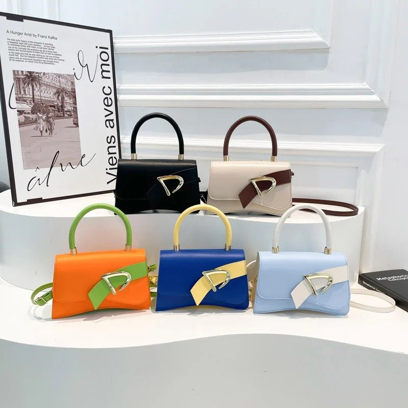 العصرية لون نقي حقيبة مربعة صغيرة الحضرية الحد الأدنى حقيبة يد نسائية - الصورة 2