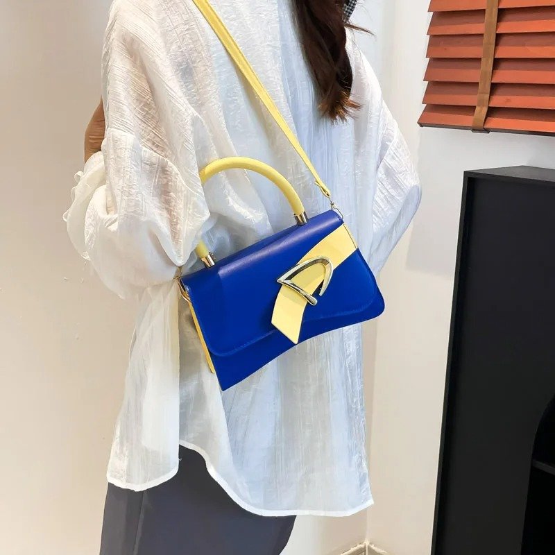 العصرية لون نقي حقيبة مربعة صغيرة الحضرية الحد الأدنى حقيبة يد نسائية - الصورة 4