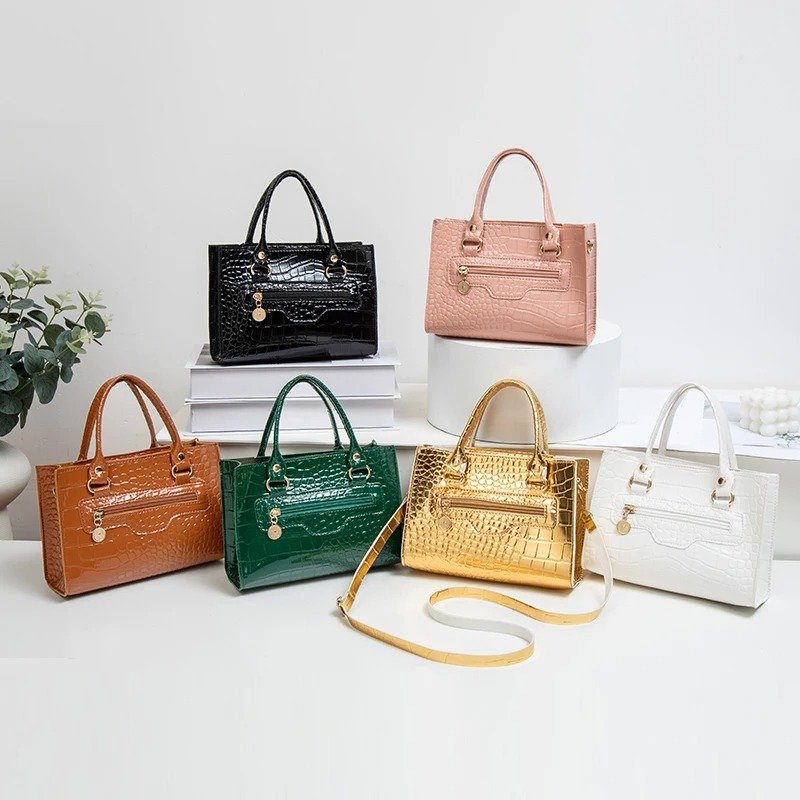 6 ألوان ريترو بلون بولي Leather حقائب كتف جلدية - الصورة 6