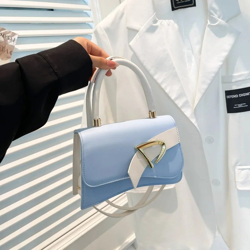 العصرية لون نقي حقيبة مربعة صغيرة الحضرية الحد الأدنى حقيبة يد نسائية - الصورة 6