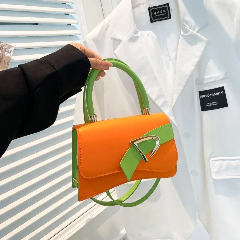 العصرية لون نقي حقيبة مربعة صغيرة الحضرية الحد الأدنى حقيبة يد نسائية - الصورة 8